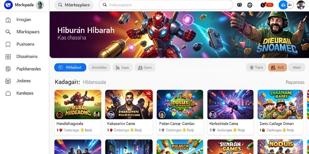 Tampilan menu utama IDNSERU yang menarik dan intuitif.