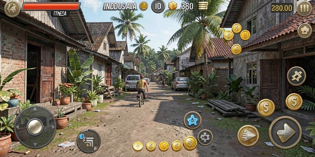 Tangkapan layar menunjukkan karakternya dalam aksi.