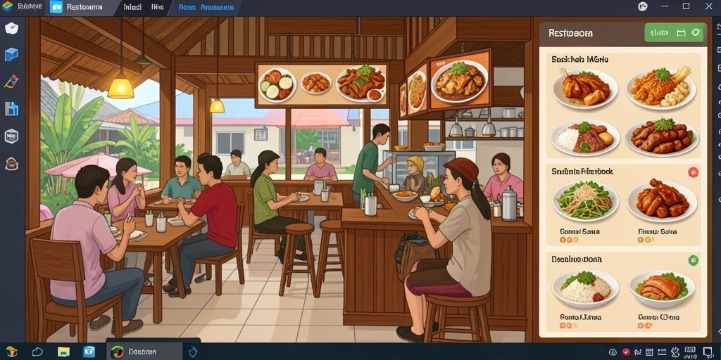 Tampilan awal yang menarik dengan grafis berwarna.